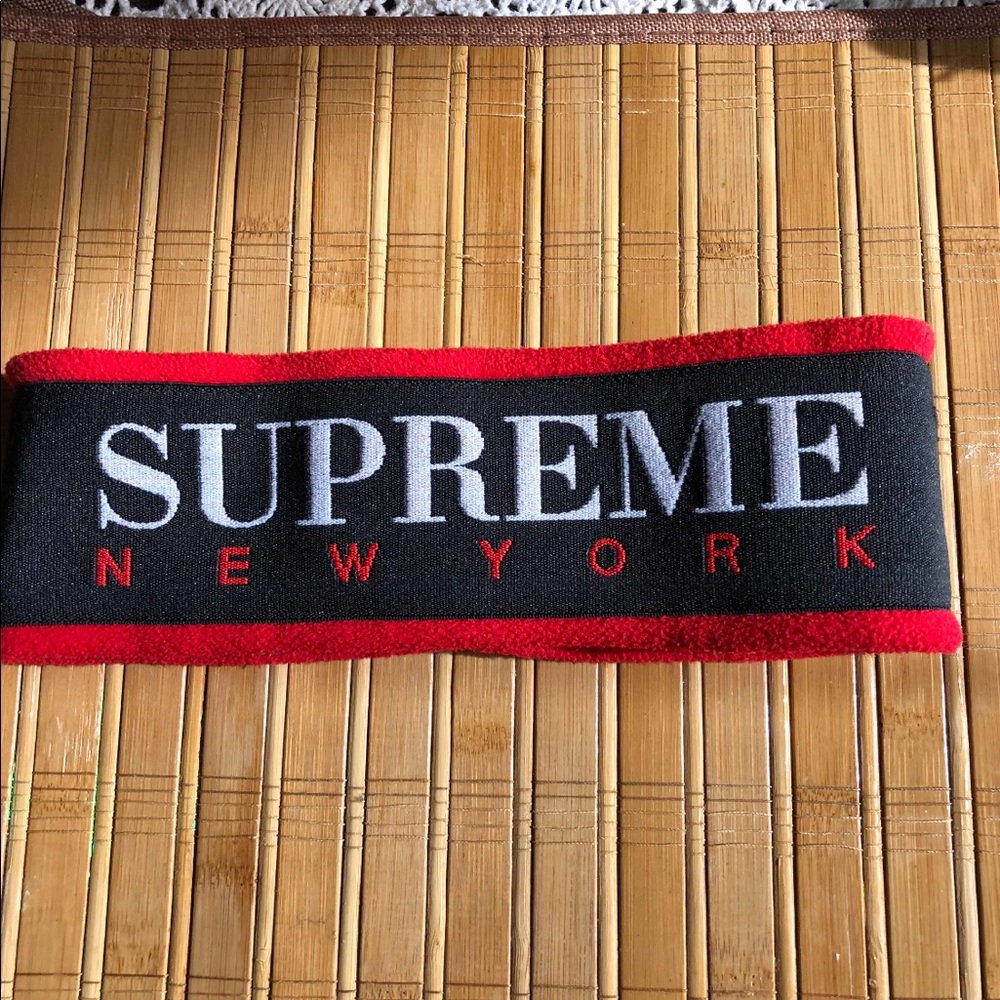supreme red fleece headband 2016